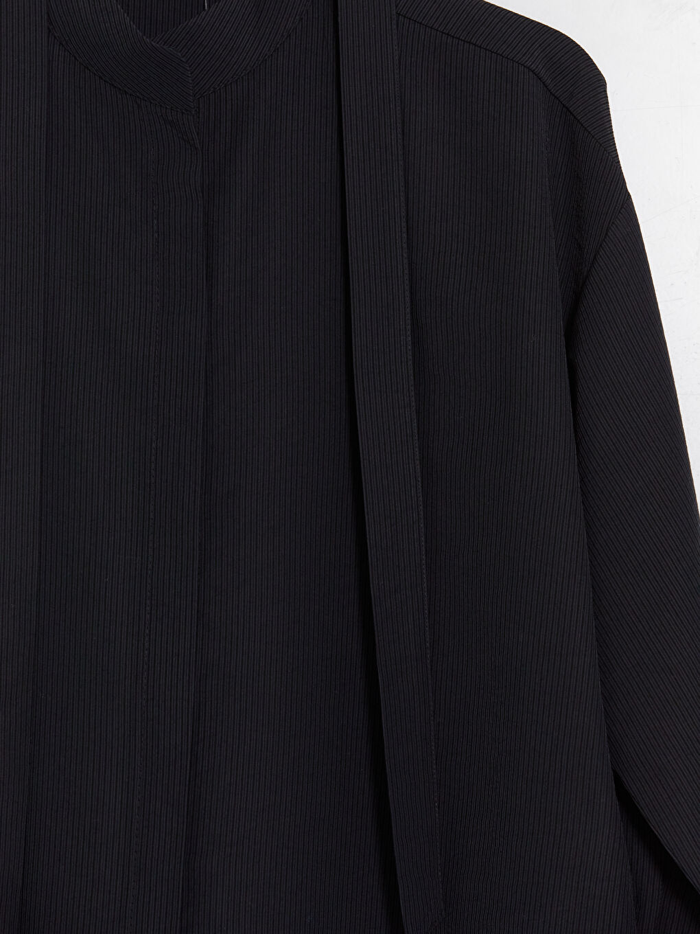 Antrasit Kravat Detaylı Kadın Gömlek Tunik-2