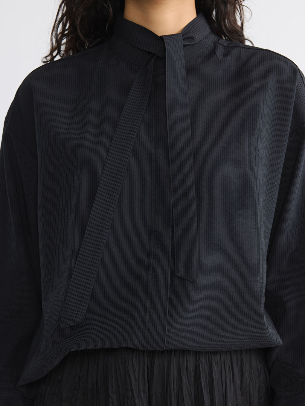 Tie Detail Women's Shirt Tunic-2