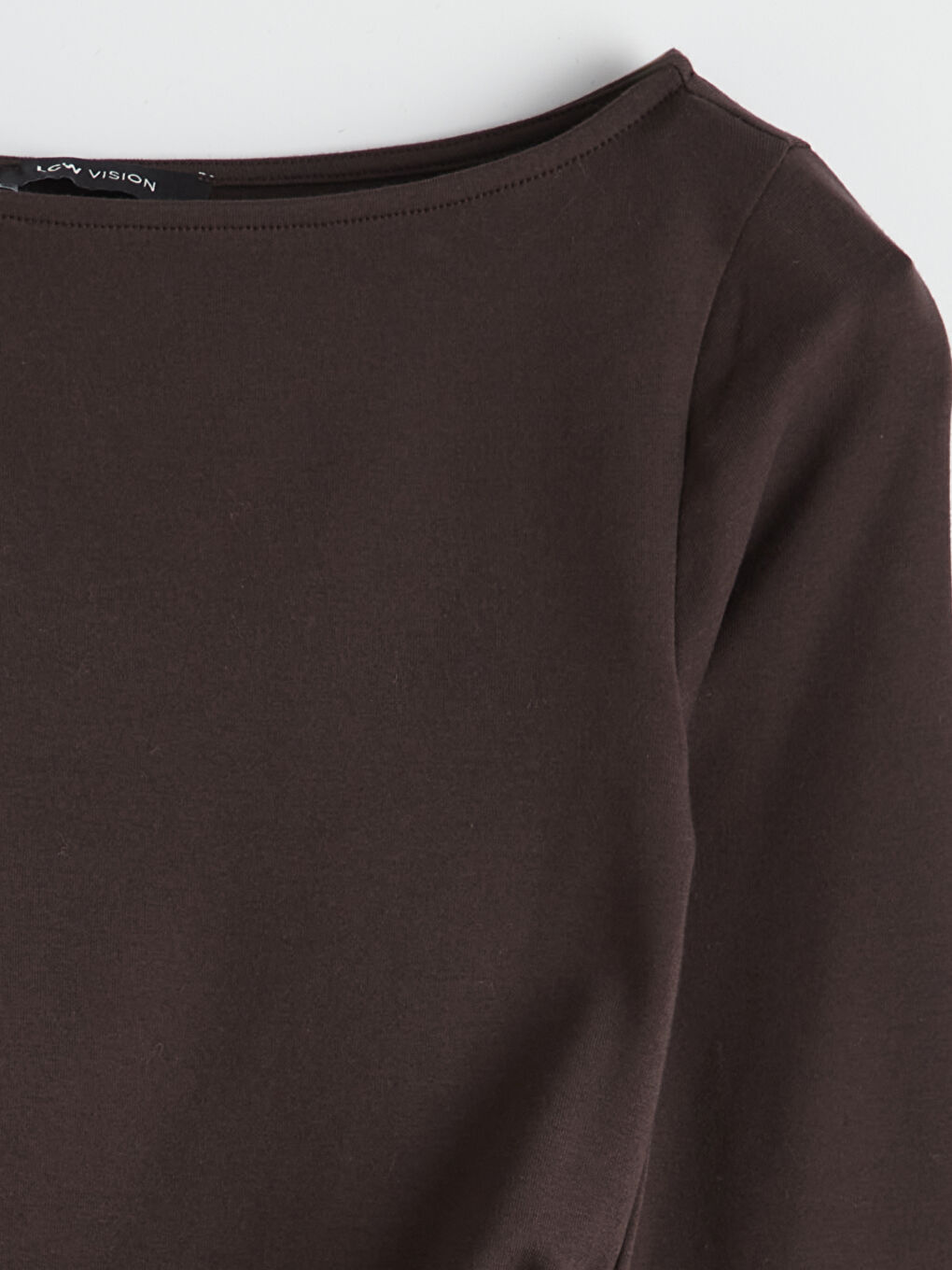 Kahverengi Kayık Yaka Büzgülü Body	-1