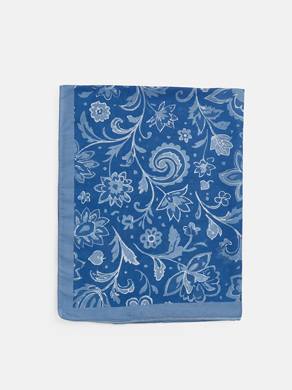 Mavi Desenli Kadın Şal-1