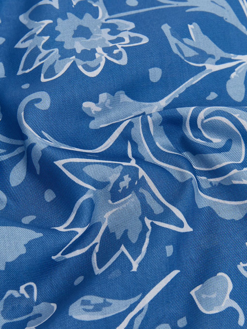 Mavi Desenli Kadın Şal-2