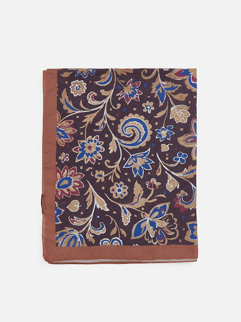 Kahverengi Desenli Kadın Şal-1