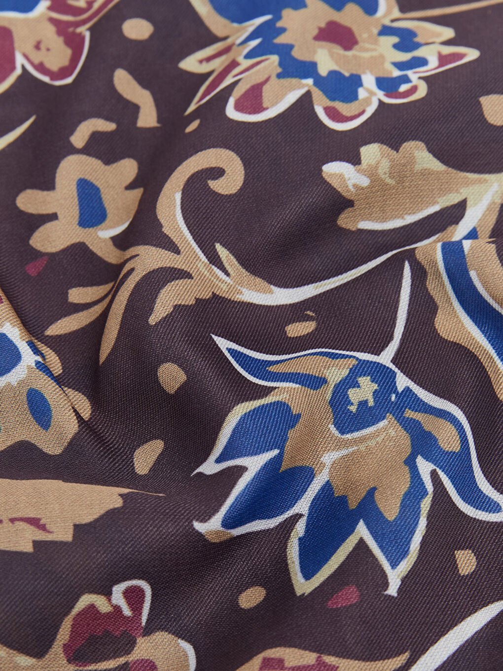 Kahverengi Desenli Kadın Şal-2