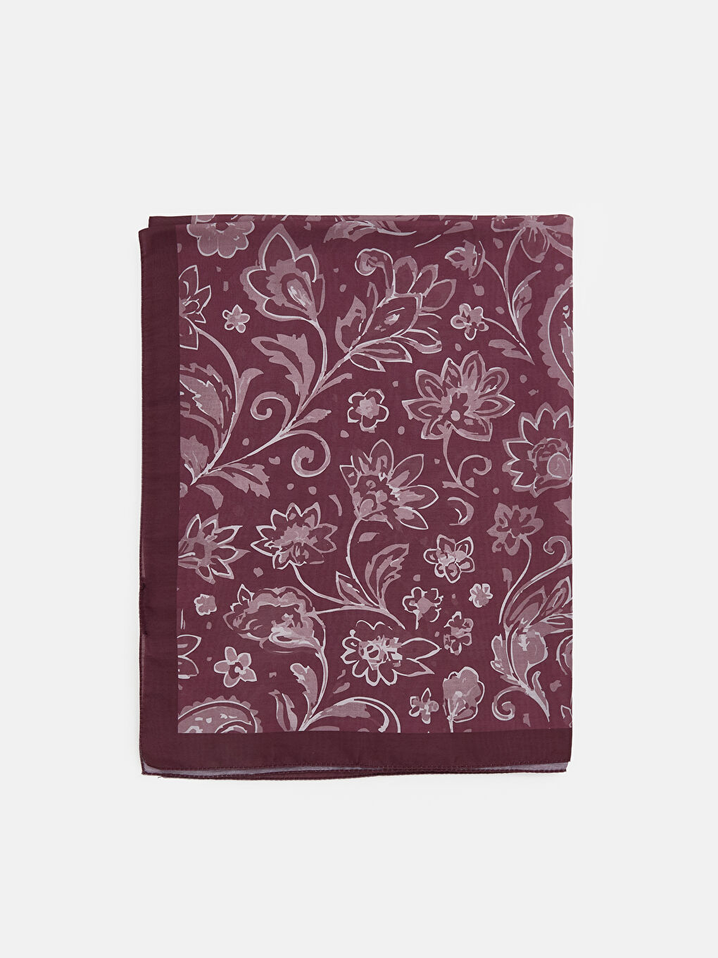 Mürdüm Desenli Kadın Şal-1