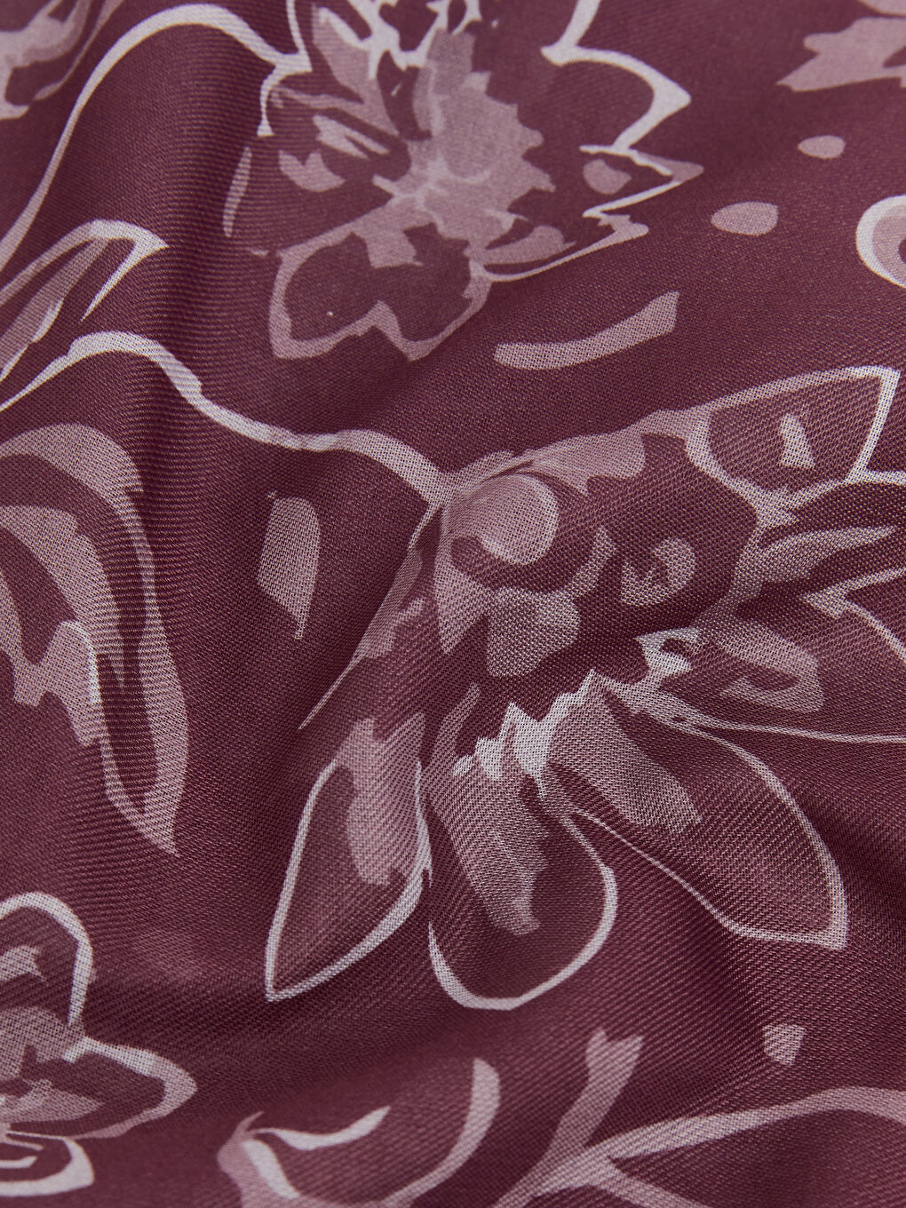 Mürdüm Desenli Kadın Şal-2