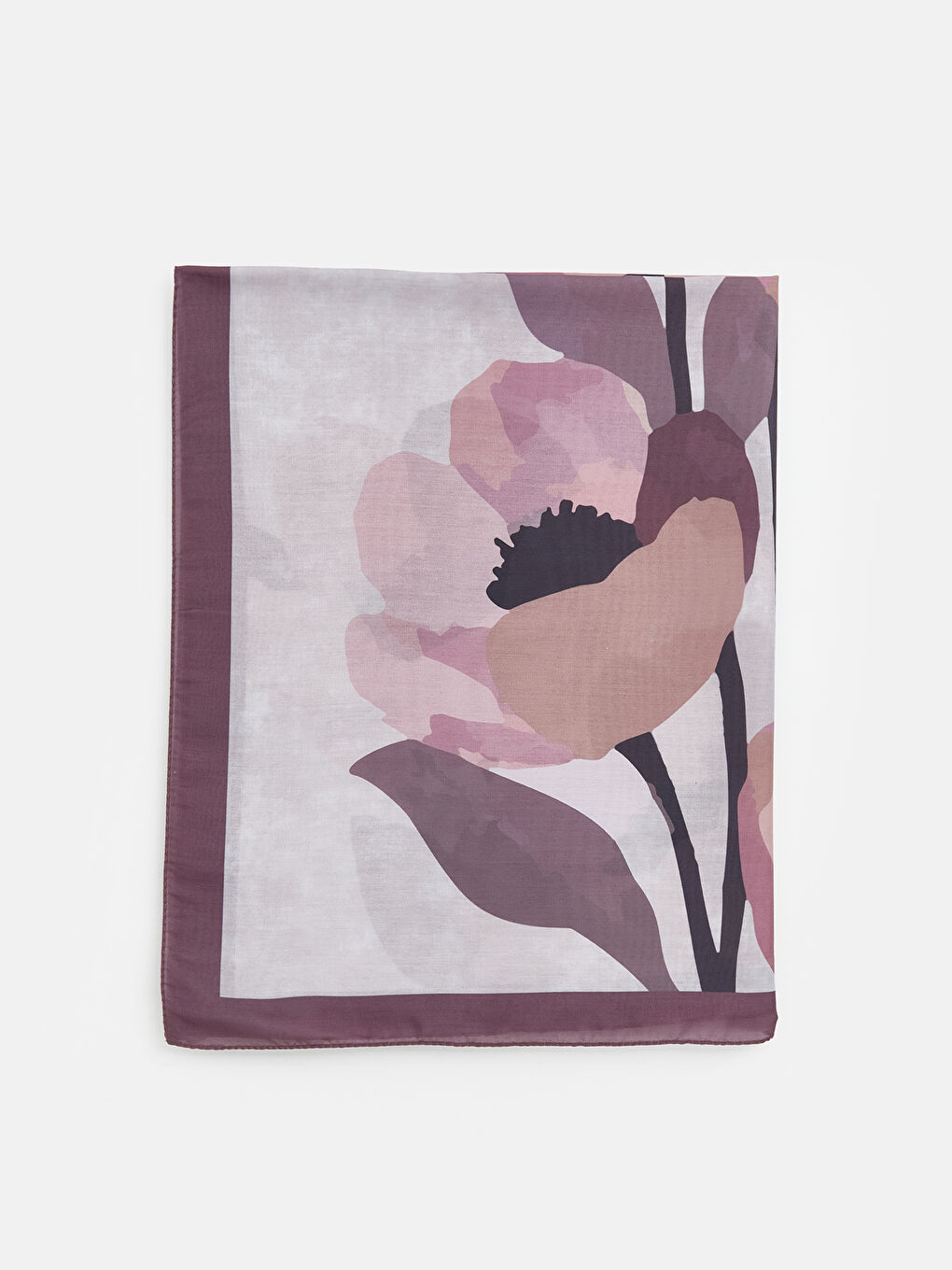 Pembe Çiçekli Kadın Şal-1