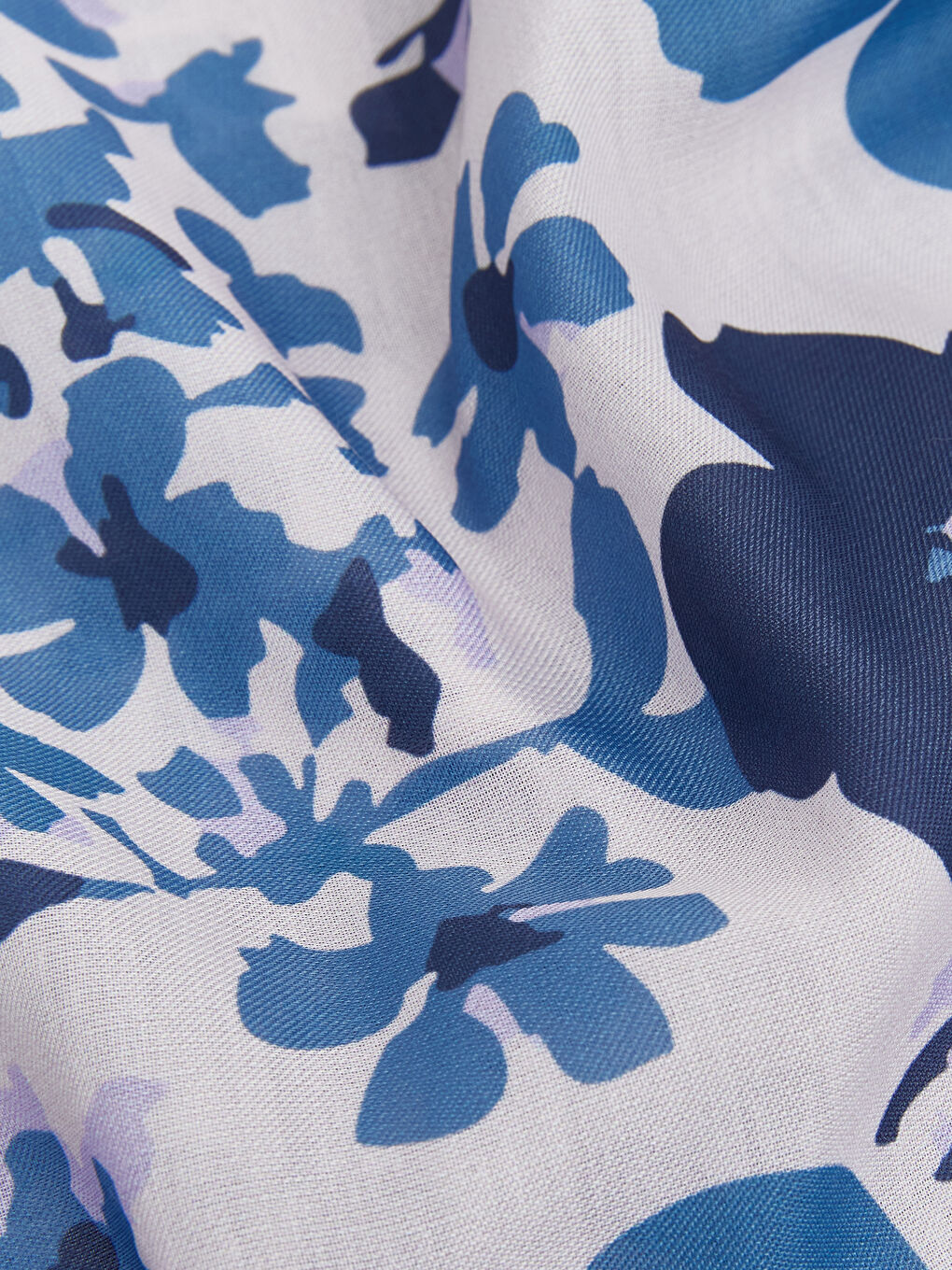 Mavi Çiçekli Kadın Şal	-2