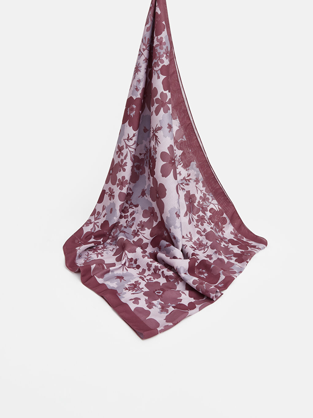 Bordo Çiçekli Kadın Şal	