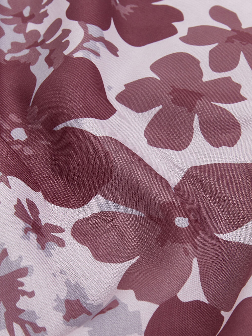 Bordo Çiçekli Kadın Şal	-2