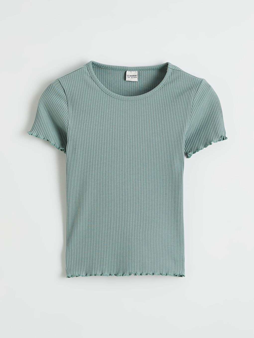 Yeşil Bisiklet Yaka Kız Çocuk Tişört