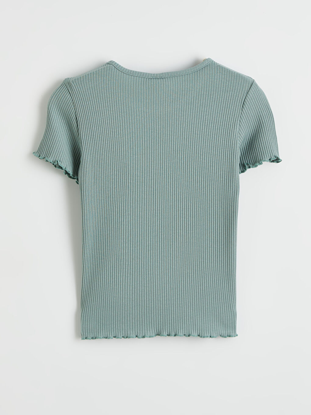 Yeşil Bisiklet Yaka Kız Çocuk Tişört-2