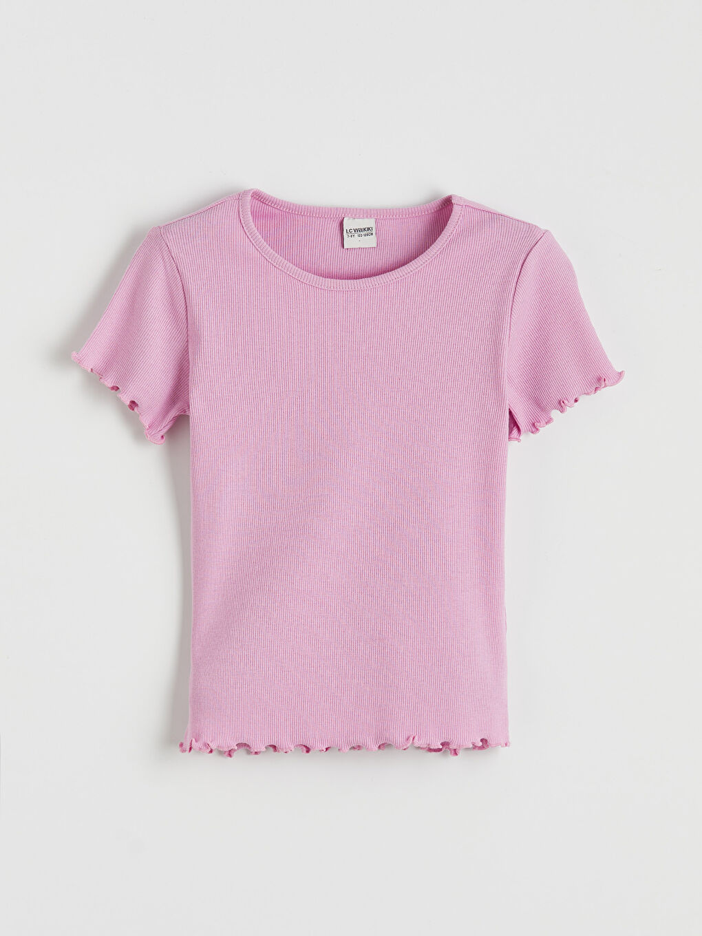 Pembe Bisiklet Yaka Kız Çocuk Tişört