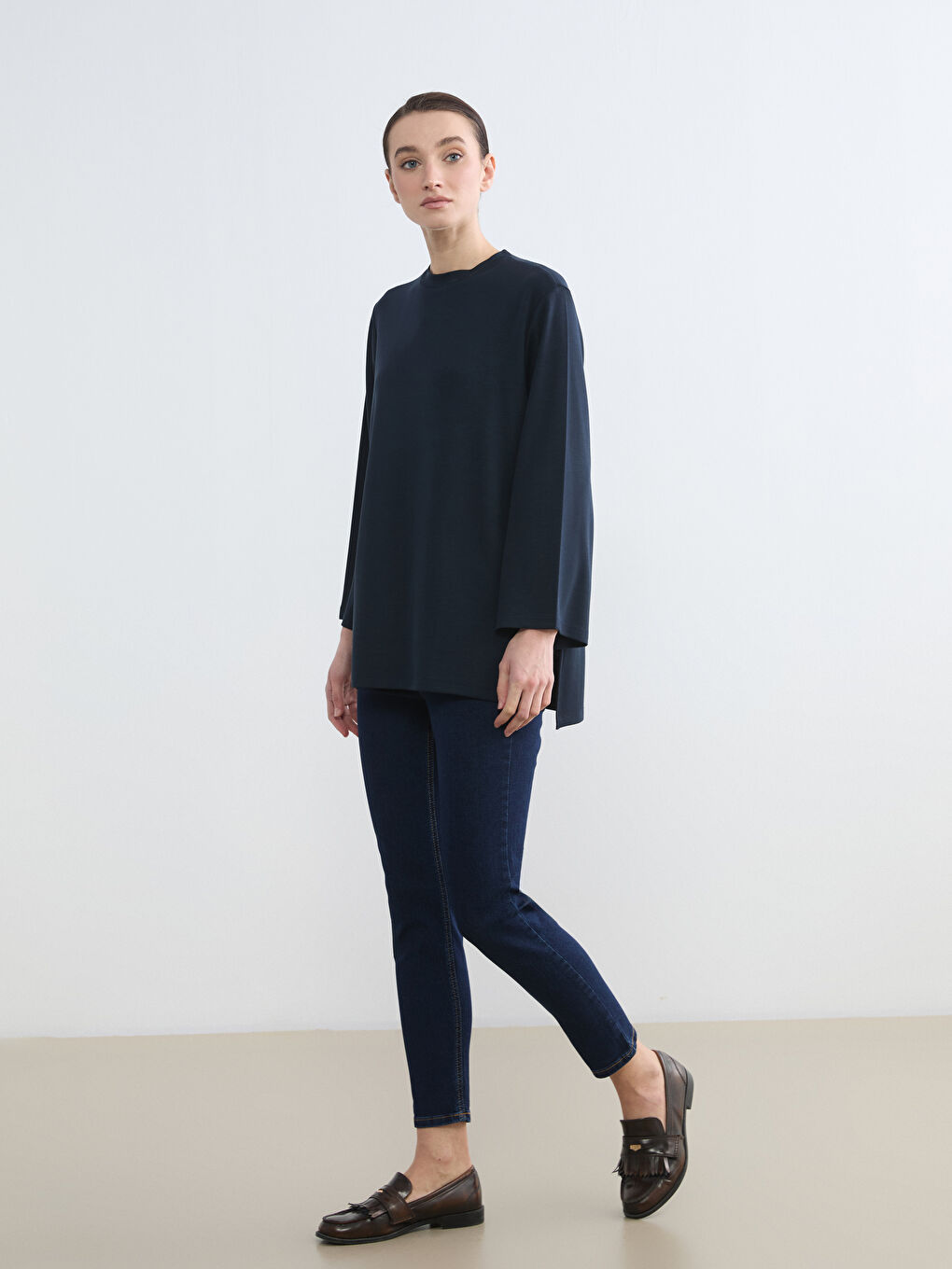 İndigo Mom Fit Kadın Jean Pantolon