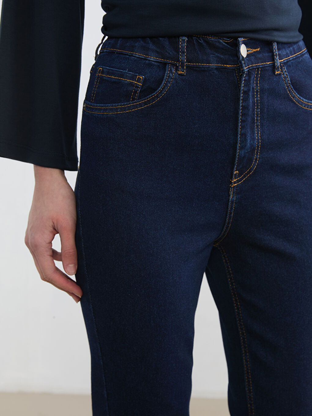 İndigo Mom Fit Kadın Jean Pantolon-2