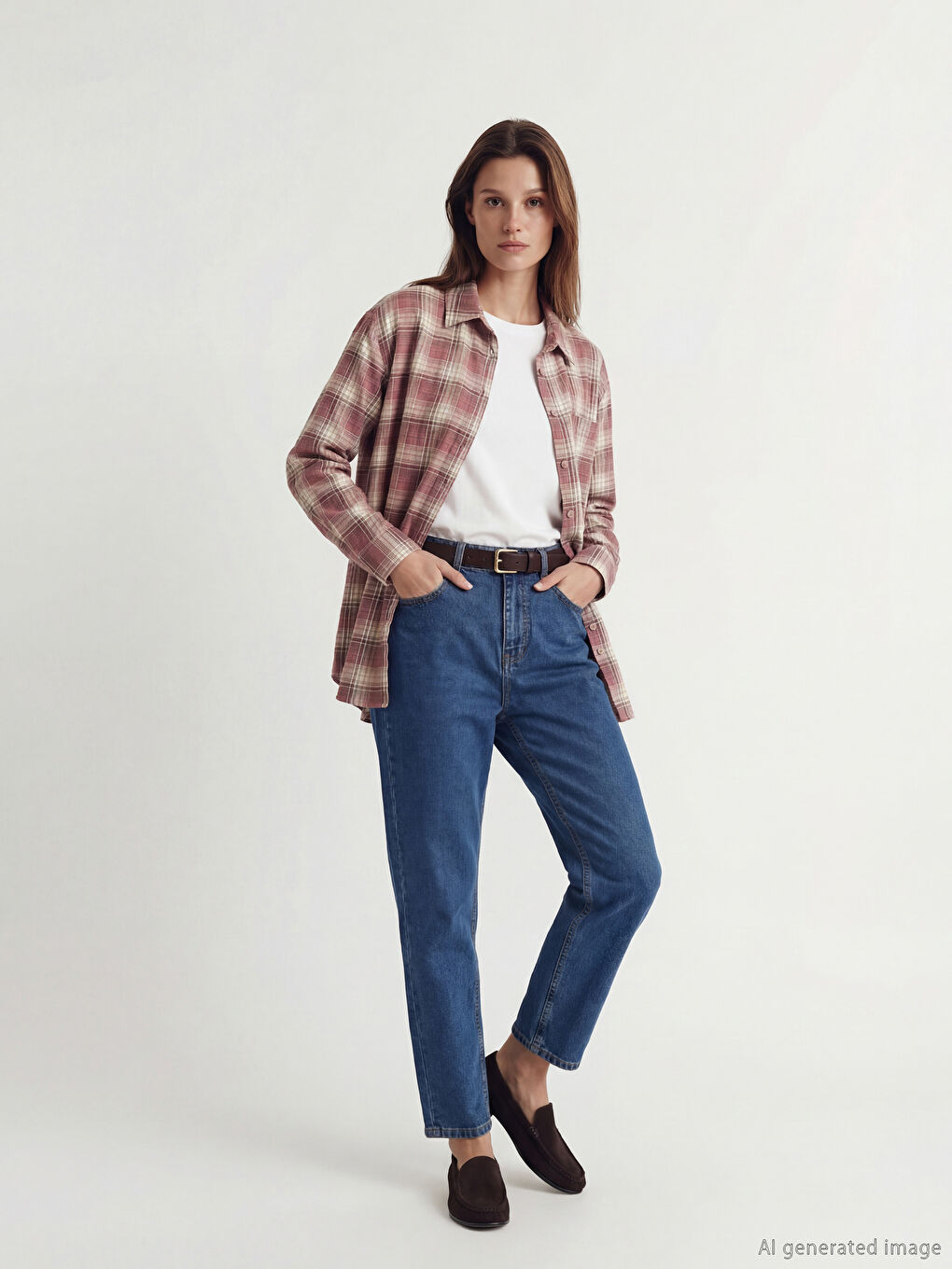 İndigo Mom Fit Kadın Jean Pantolon