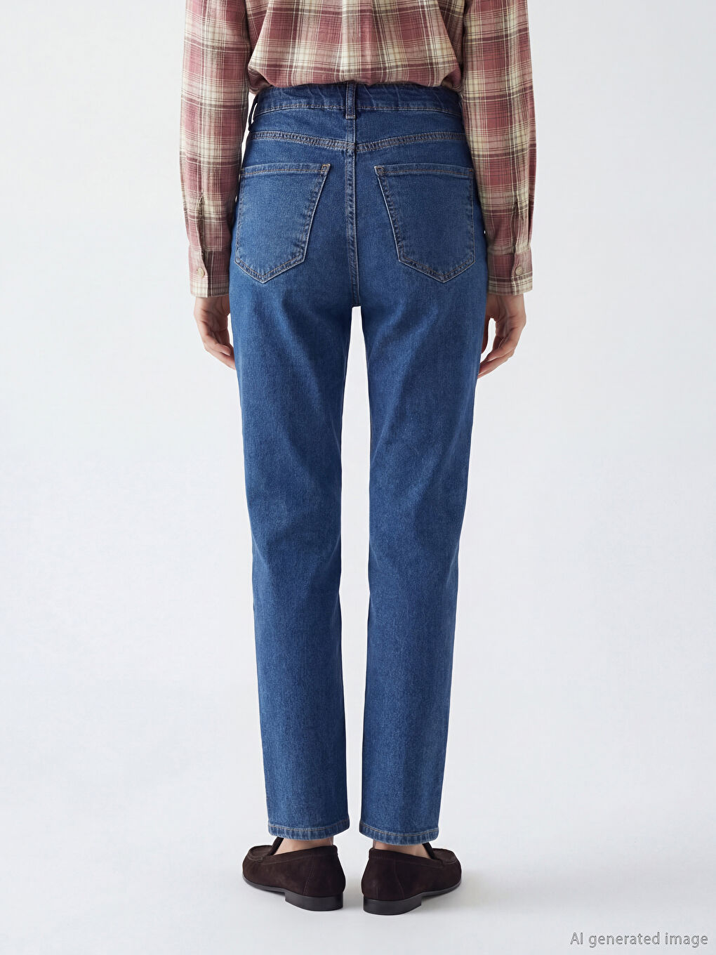 İndigo Mom Fit Kadın Jean Pantolon-3