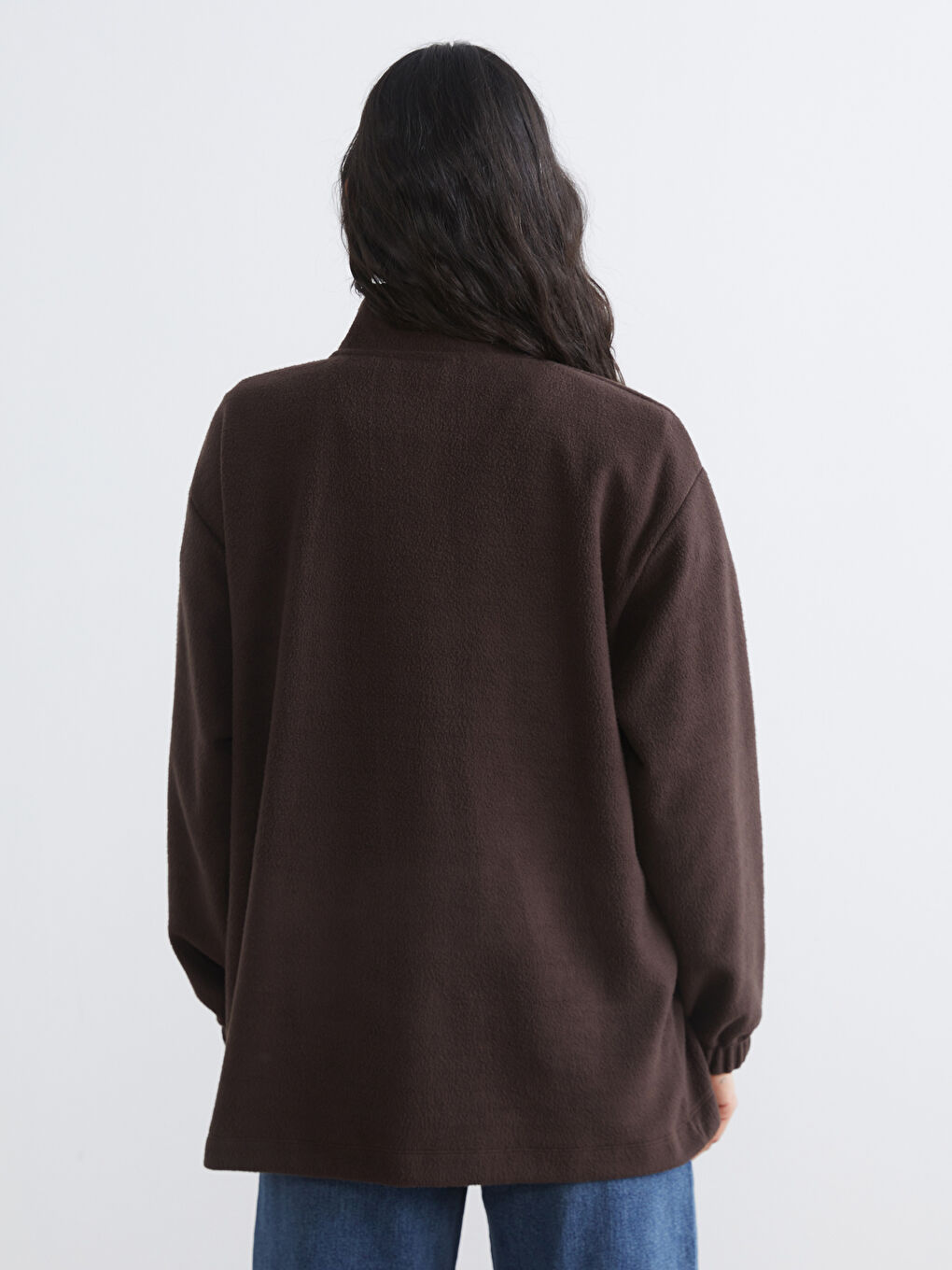 Women's Funnel Neck Fleece Sweatshirt-3