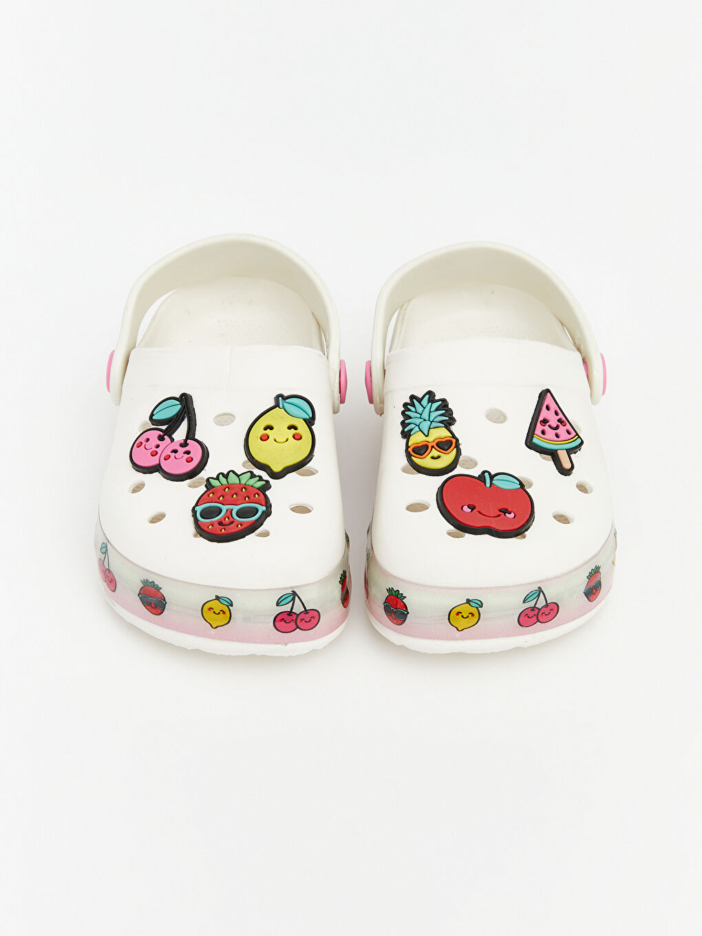 Ekru Baskılı Kız Bebek Plaj Sandaleti-3