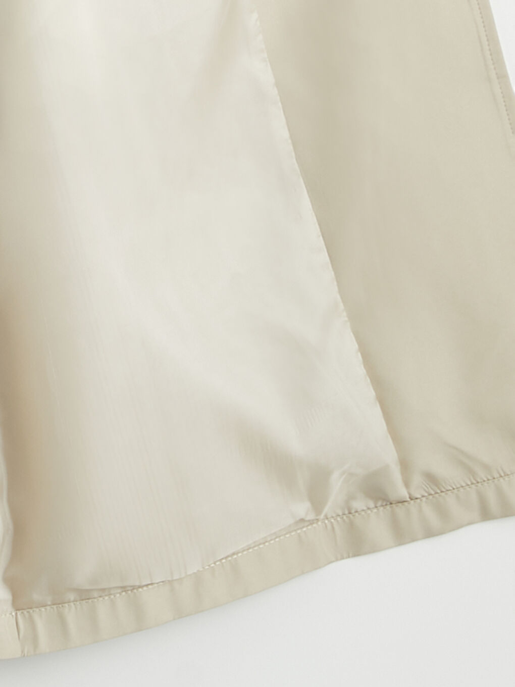 Bej Kruvaze Yaka Kuşaklı Kadın Trençkot-5