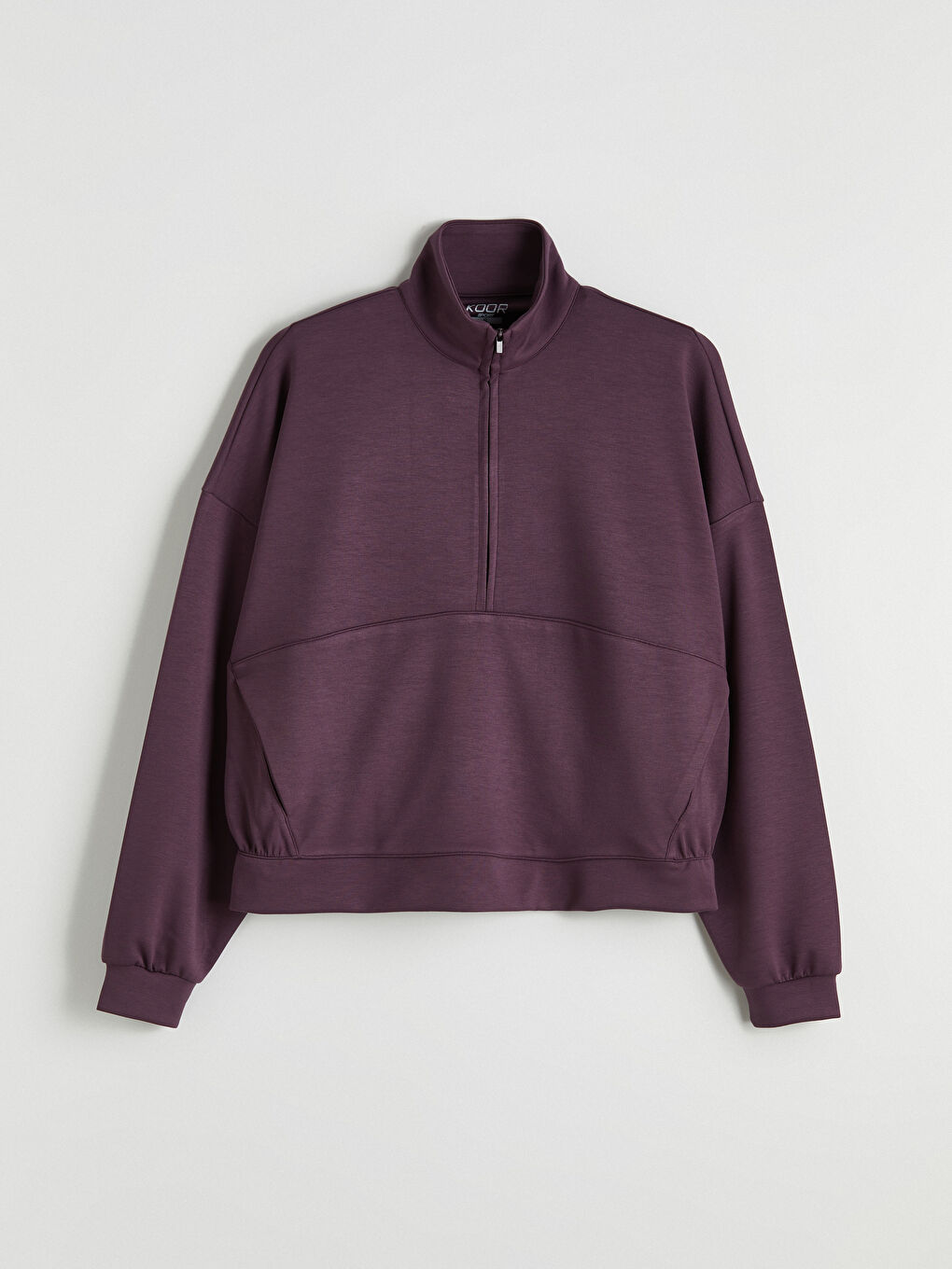 Mürdüm Dik Yaka Soft Touch Oversize Kadın Sweatshirt