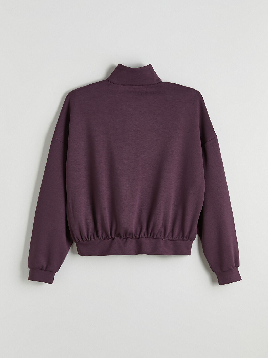 Mürdüm Dik Yaka Soft Touch Oversize Kadın Sweatshirt-2