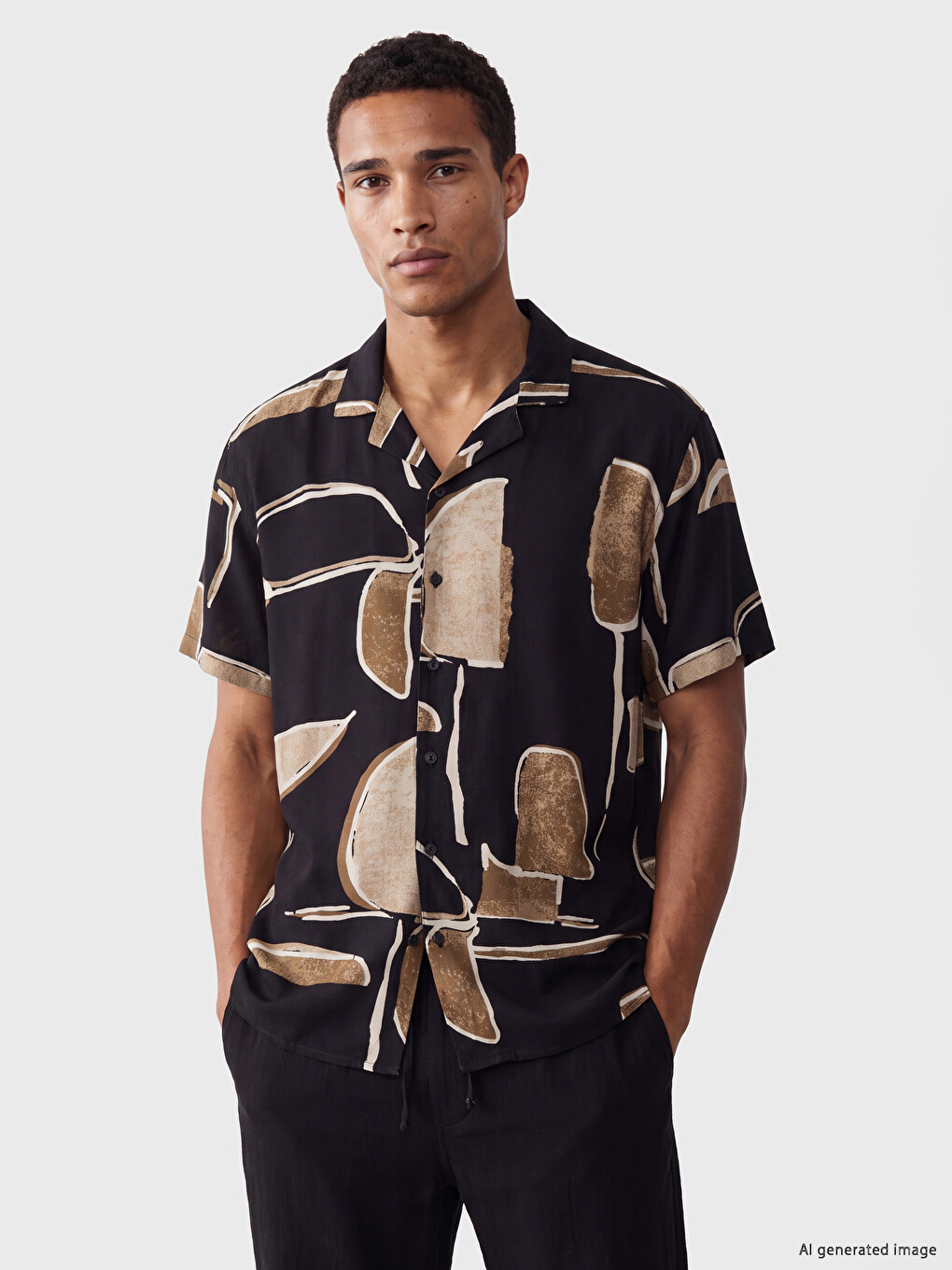 Slim Fit Patterned Viscose Men's Shirt