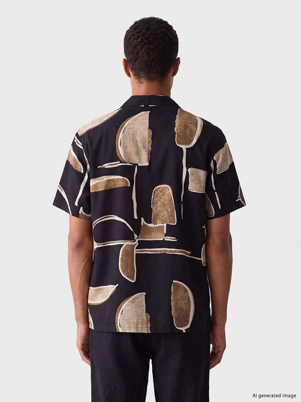 Slim Fit Patterned Viscose Men's Shirt-3