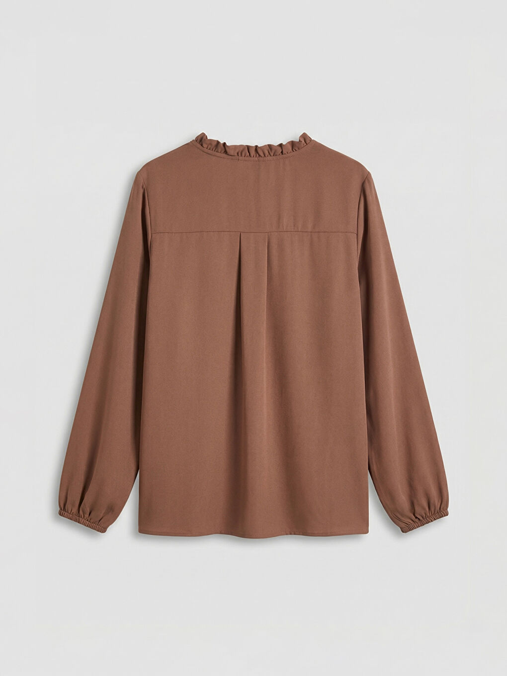 Pembe Fırfırlı Kaçık Yaka Bluz	-1