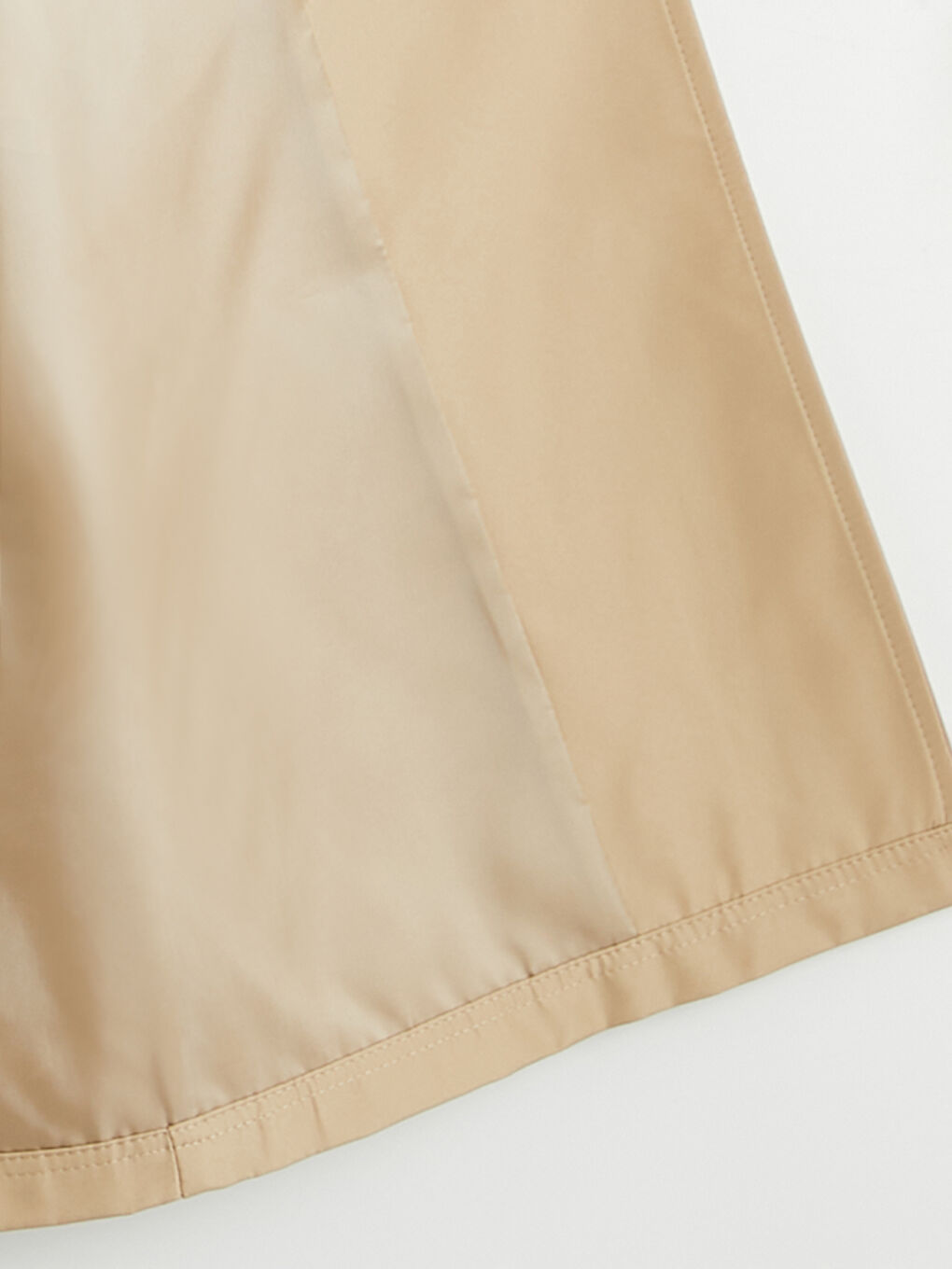 Bej Kruvaze Yaka Kuşaklı Oversize Kadın Trençkot-6