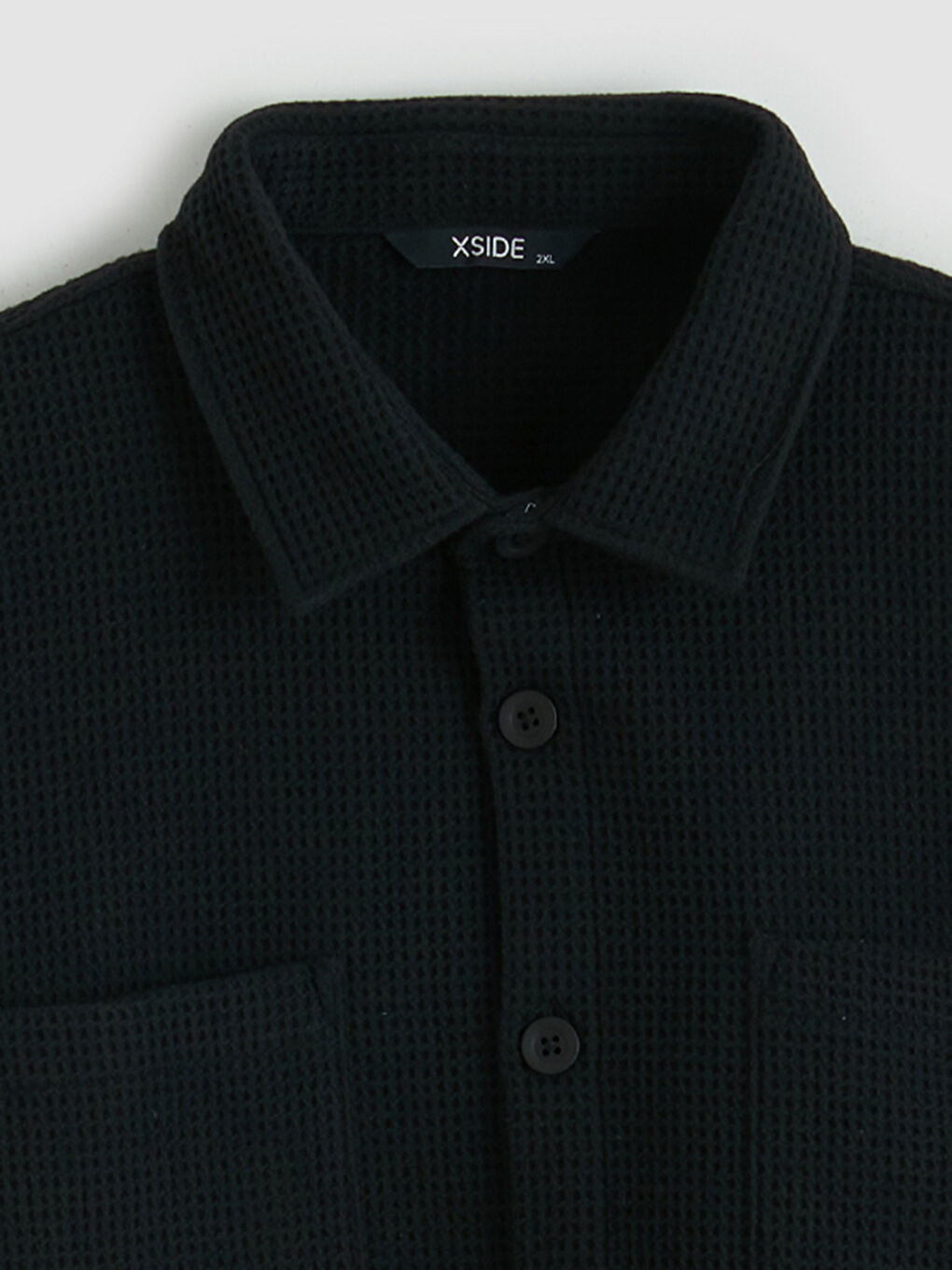 Siyah Rahat Kalıp Armürlü Erkek Gömlek Ceket-6