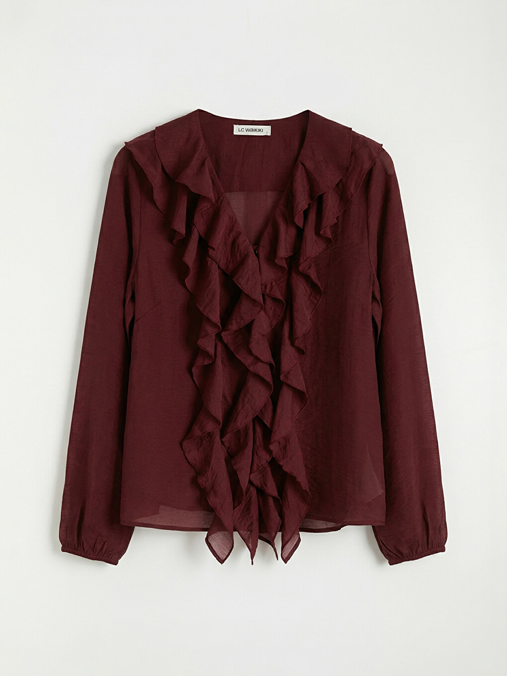 Bluza sa naborima i V izrezom-4