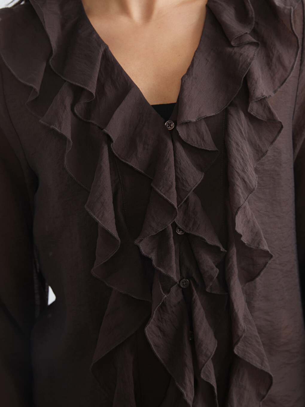 V Neck Frilled Blouse-2