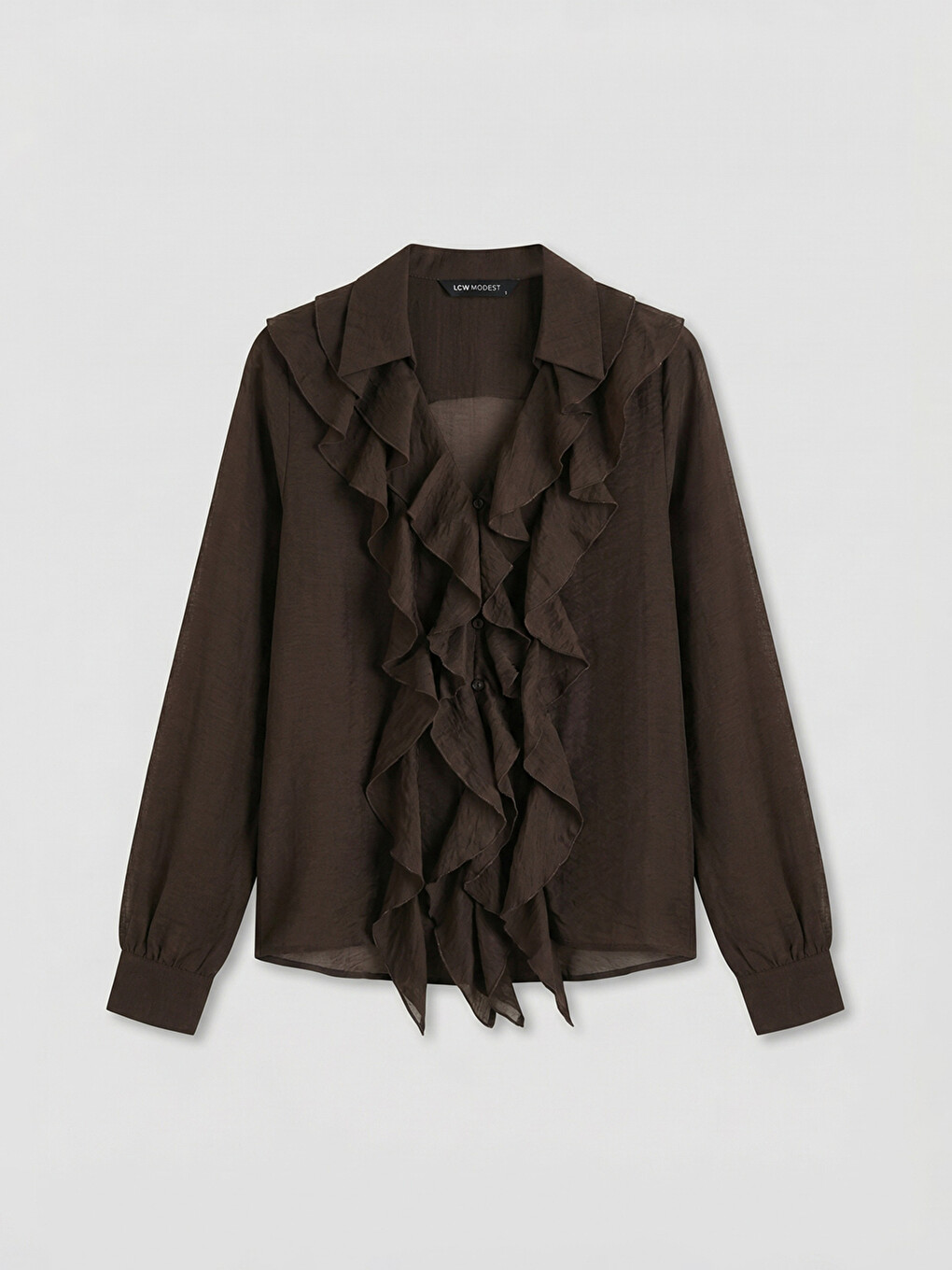 V Neck Frilled Blouse-4