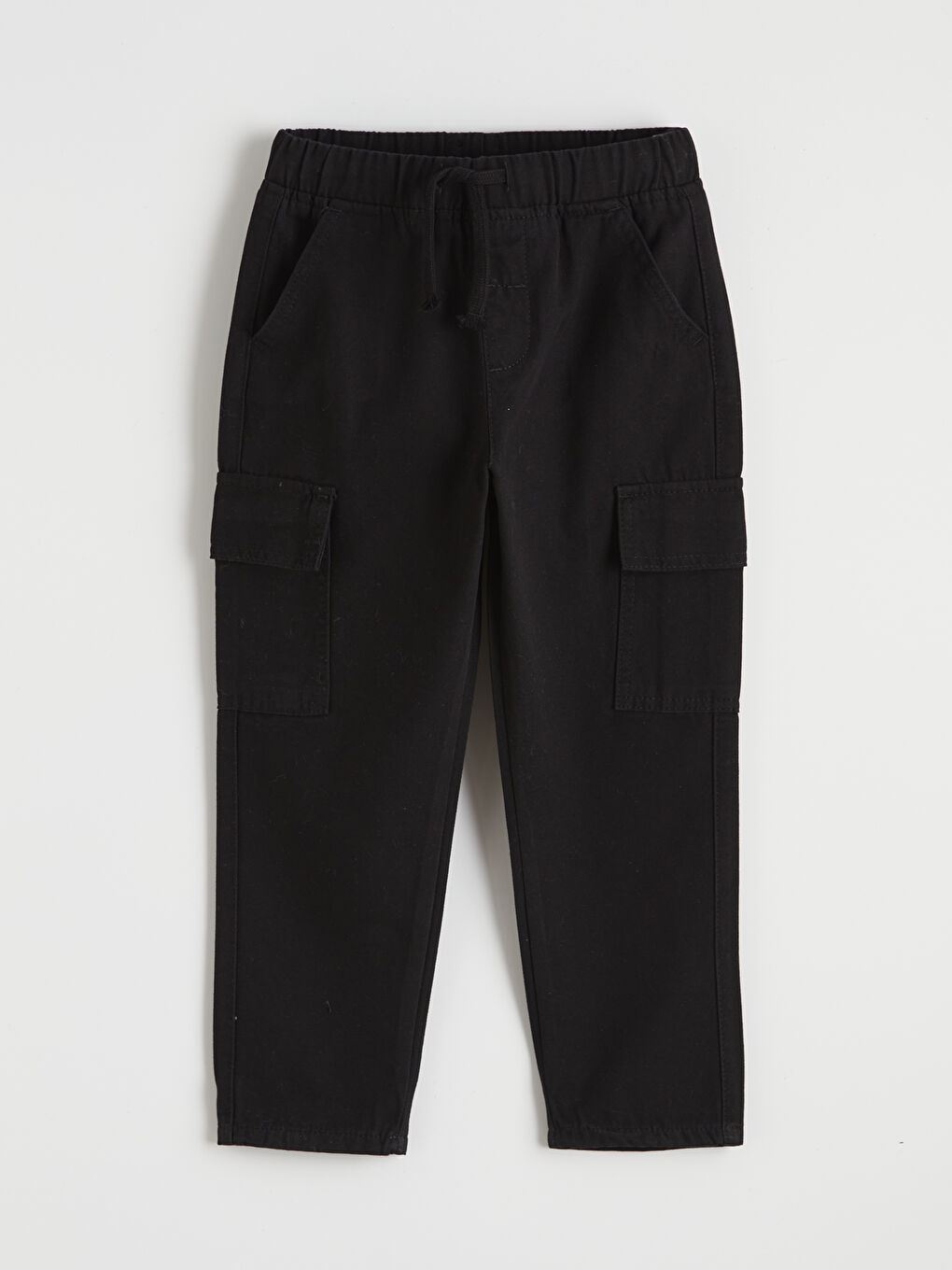 Siyah Beli Lastikli Erkek Çocuk Kargo Pantolon