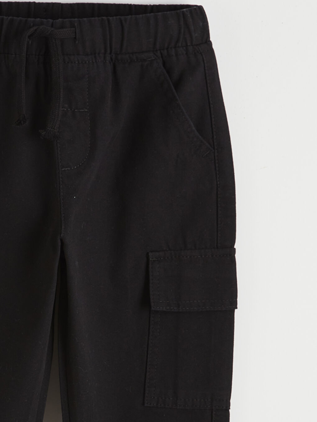 Siyah Beli Lastikli Erkek Çocuk Kargo Pantolon-2