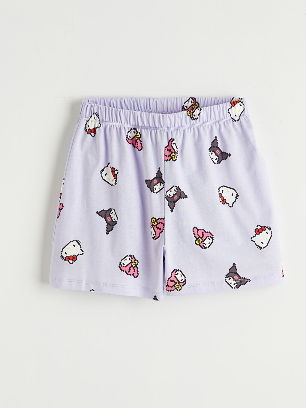 Lila Hello Kitty Baskılı Kız Çocuk Pijama Şort