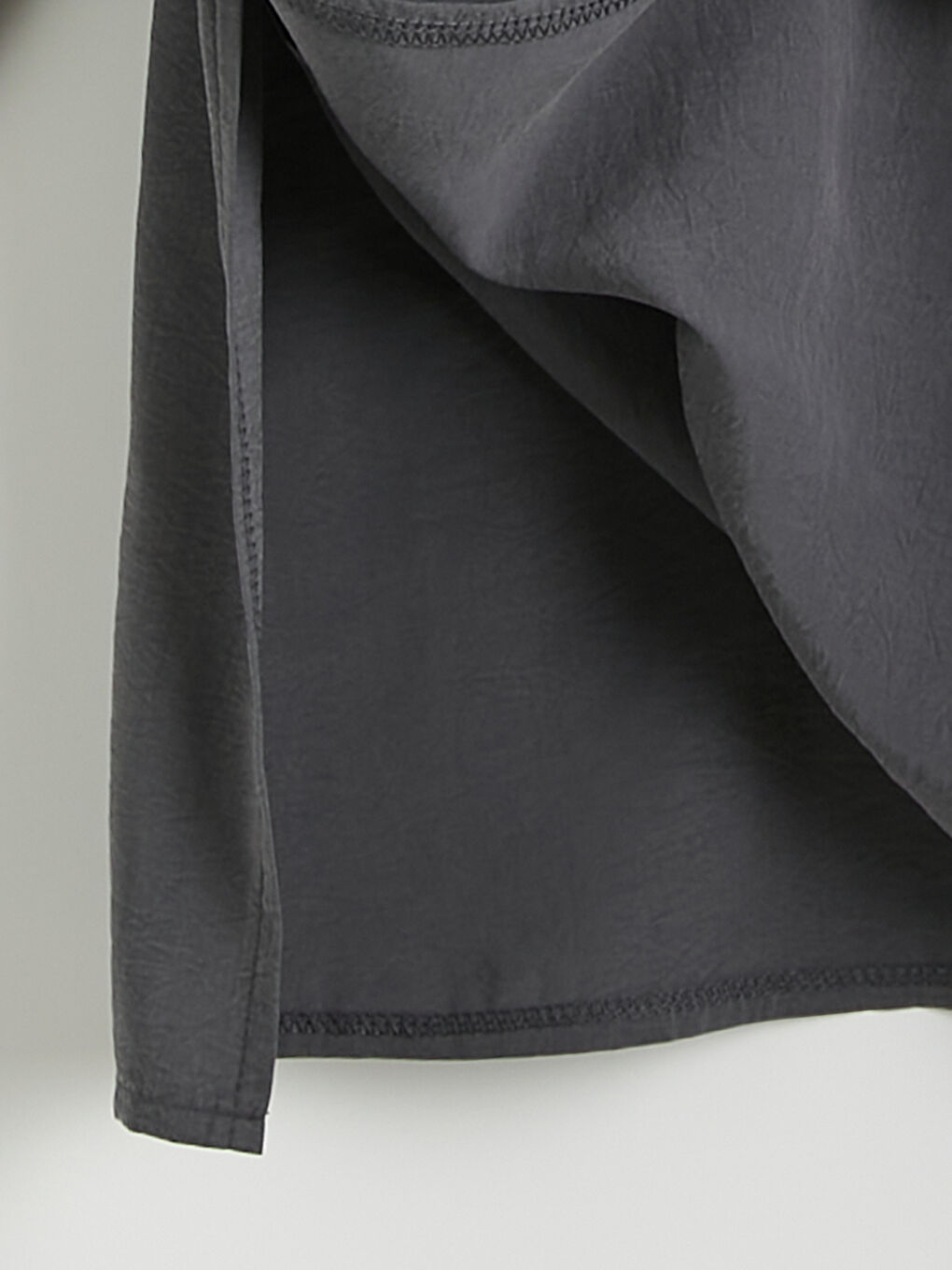 Gri Kruvaze Yaka Dokulu Modal Karışımlı Kadın Kimono-1