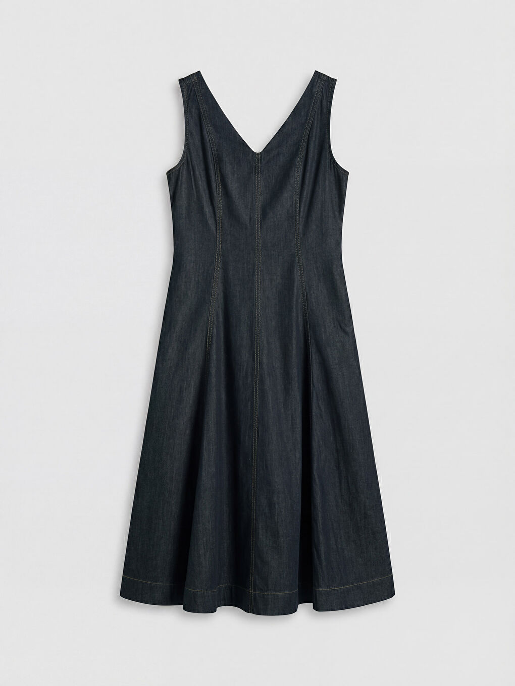 Lacivert V Yaka A Kesim Jean Elbise-4