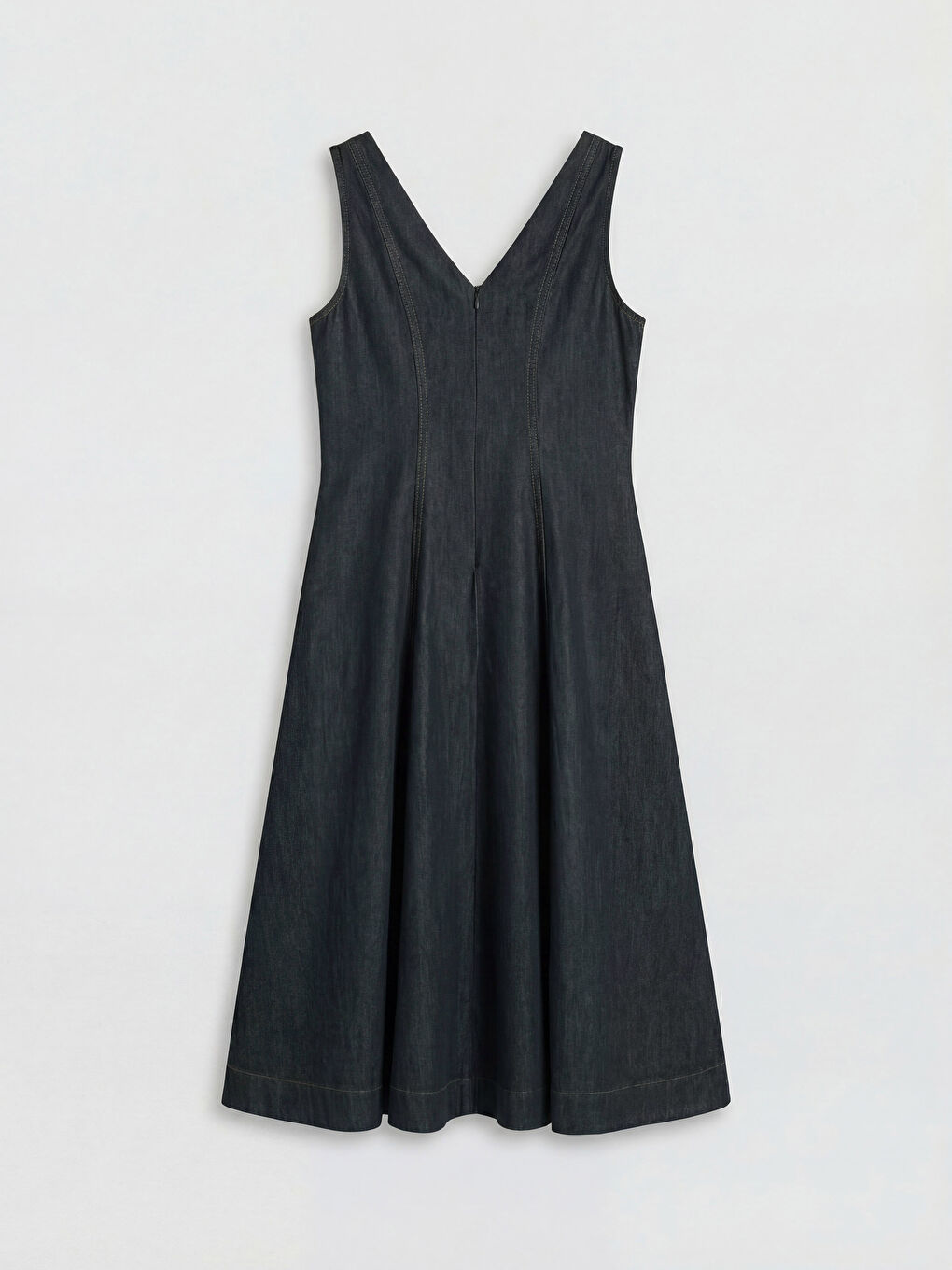 Lacivert V Yaka A Kesim Jean Elbise-5