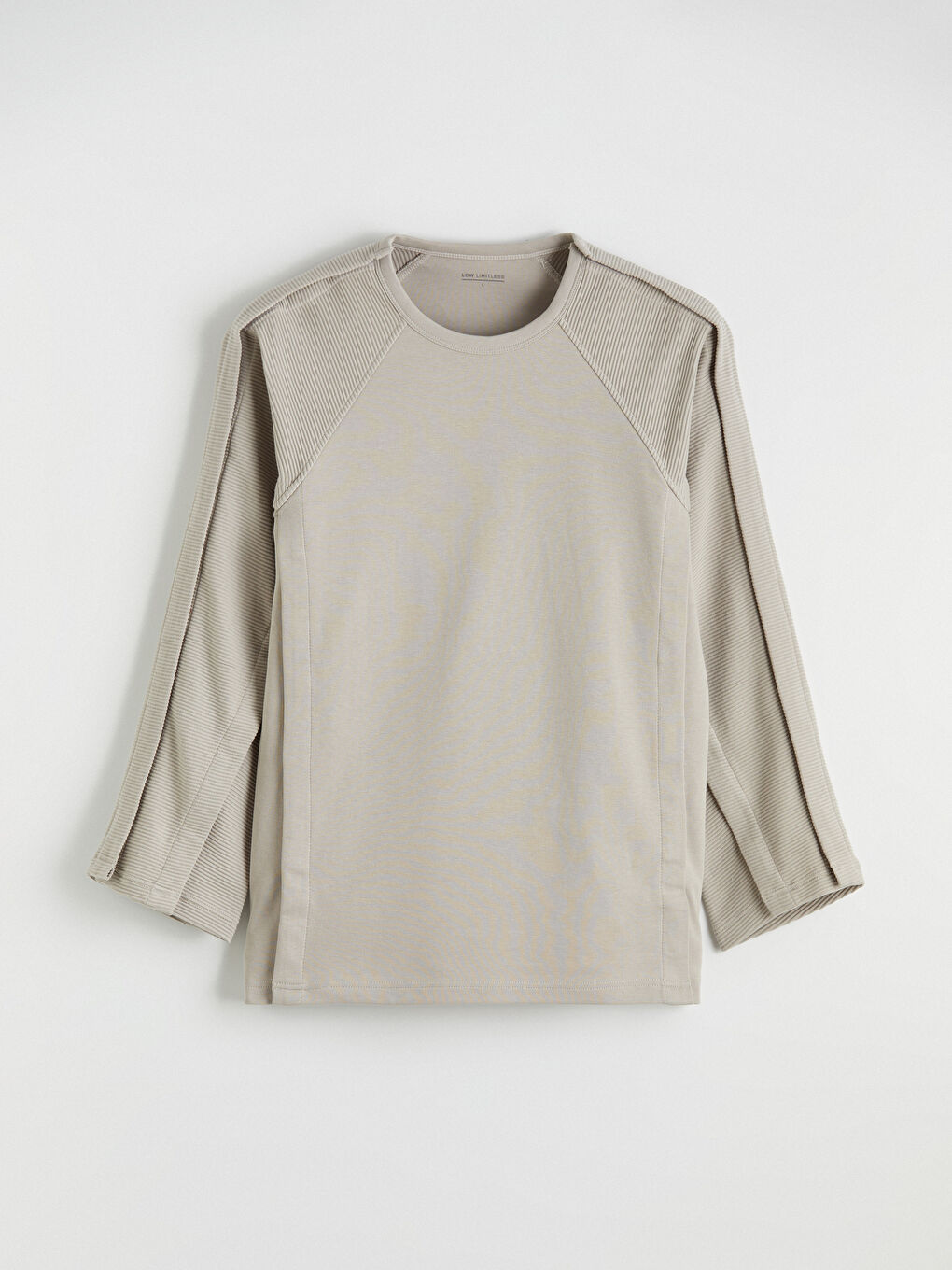 Bej Kolay Giyilebilir Yanlardan Cırt Bantlı Erkek Sweatshirt-8