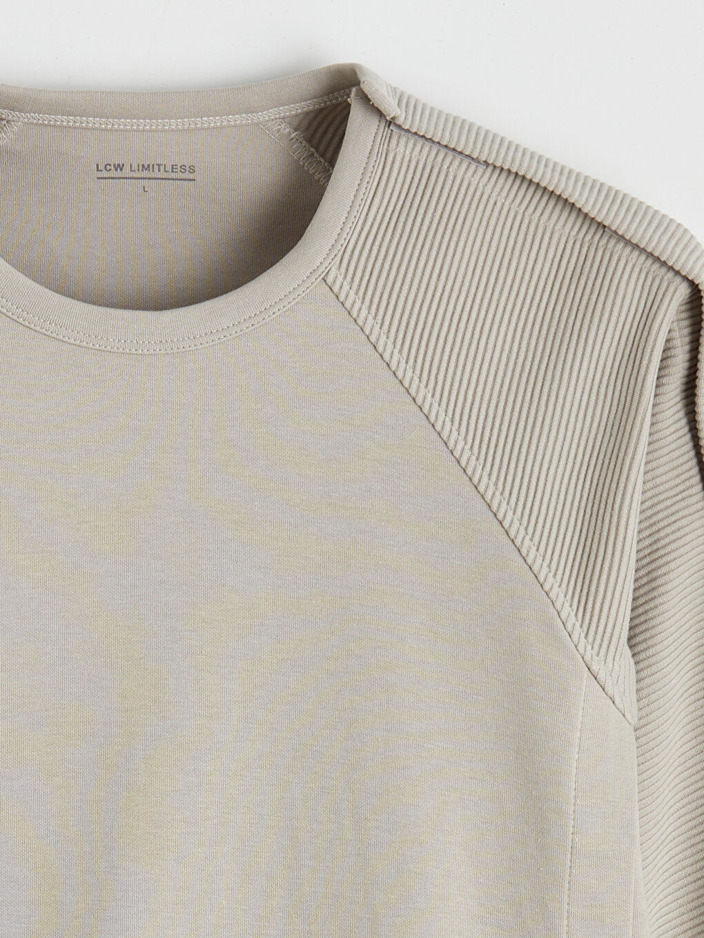 Bej Kolay Giyilebilir Yanlardan Cırt Bantlı Erkek Sweatshirt-12