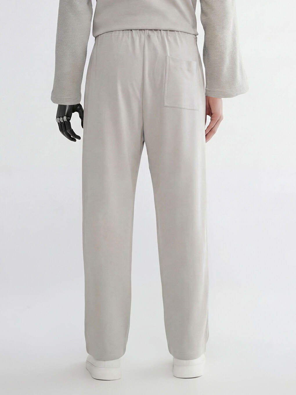 Bej Kolay Giyilebilir Boydan Cırt Bantlı Erkek Eşofman Altı-3