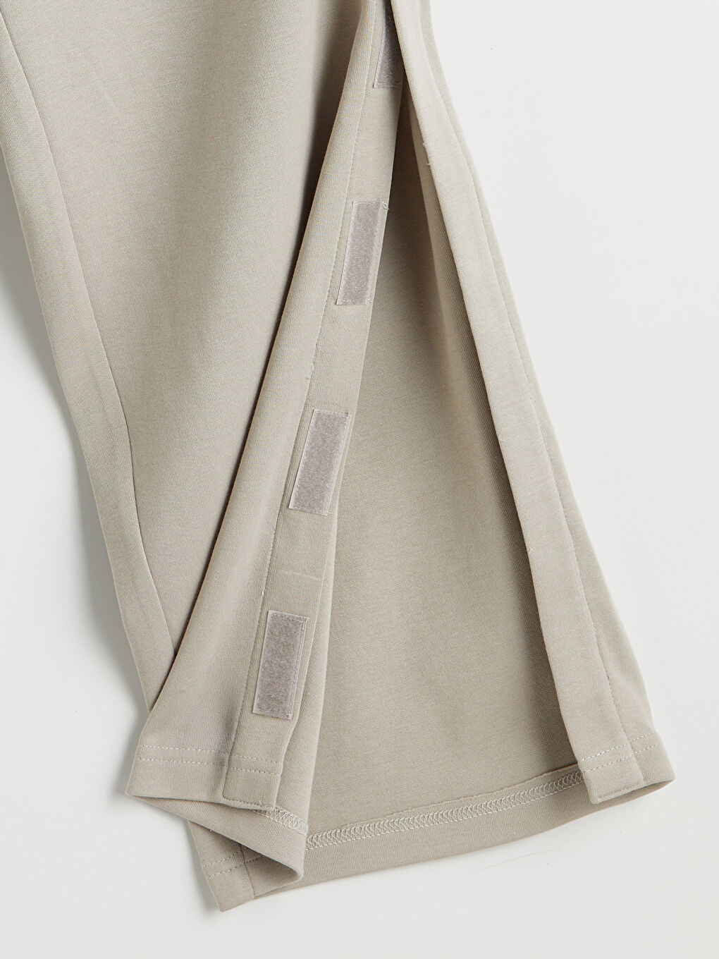 Bej Kolay Giyilebilir Boydan Cırt Bantlı Erkek Eşofman Altı-9