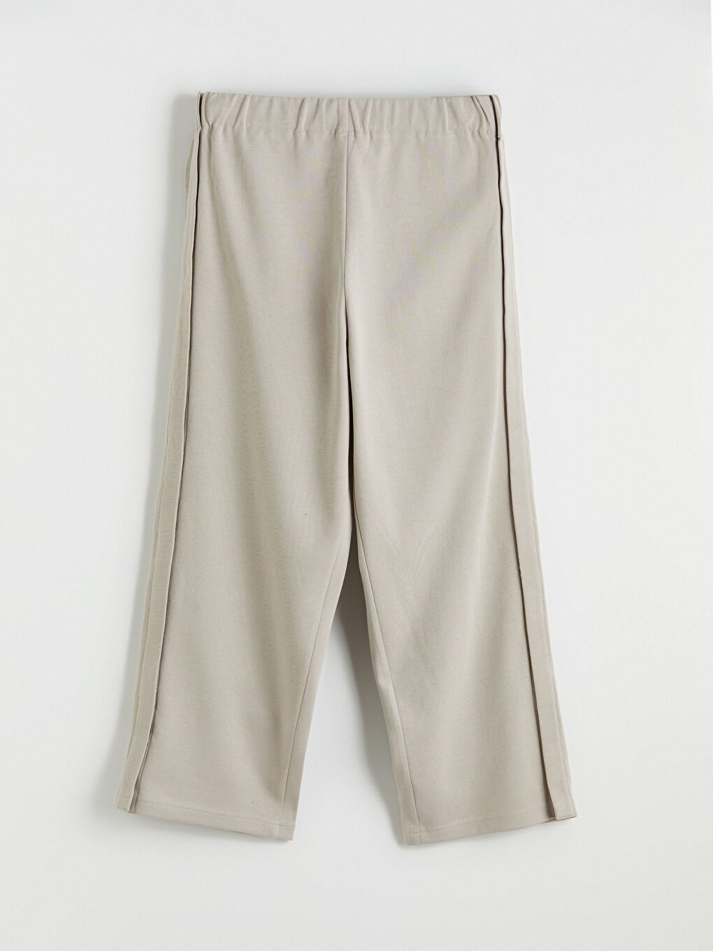 Bej Kolay Giyilebilir Boydan Cırt Bantlı Erkek Eşofman Altı-6