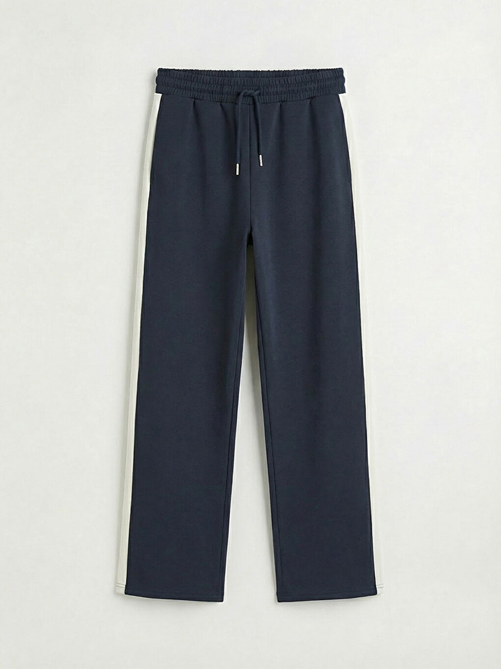 Lacivert Beli Lastikli Geniş Paça Kadın Eşofman Altı