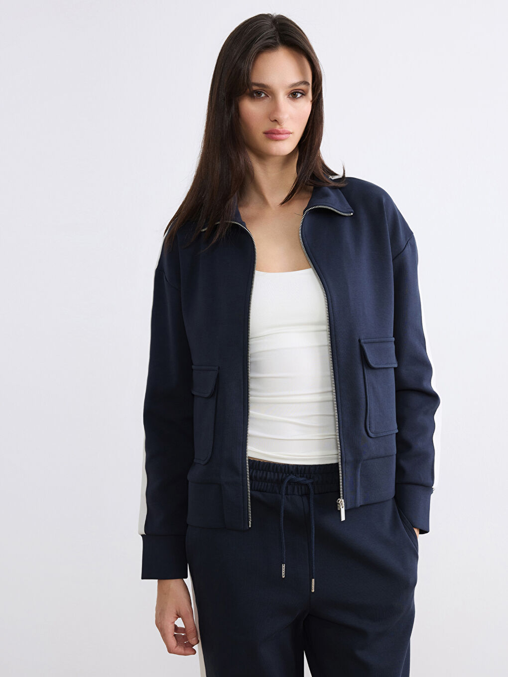 Women's Funnel Neck Zip-Up Sweatshirt