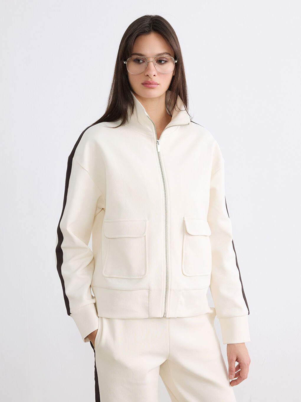 Women's Funnel Neck Zip-Up Sweatshirt