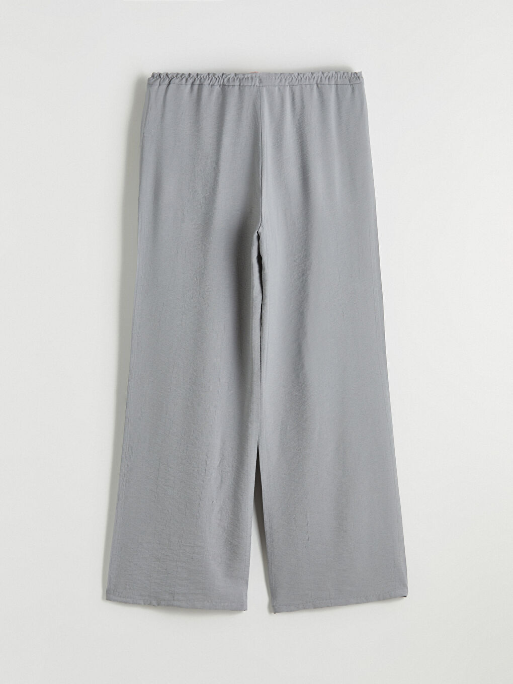 Gri Beli Lastikli Geniş Paça Kadın Pantolon-2