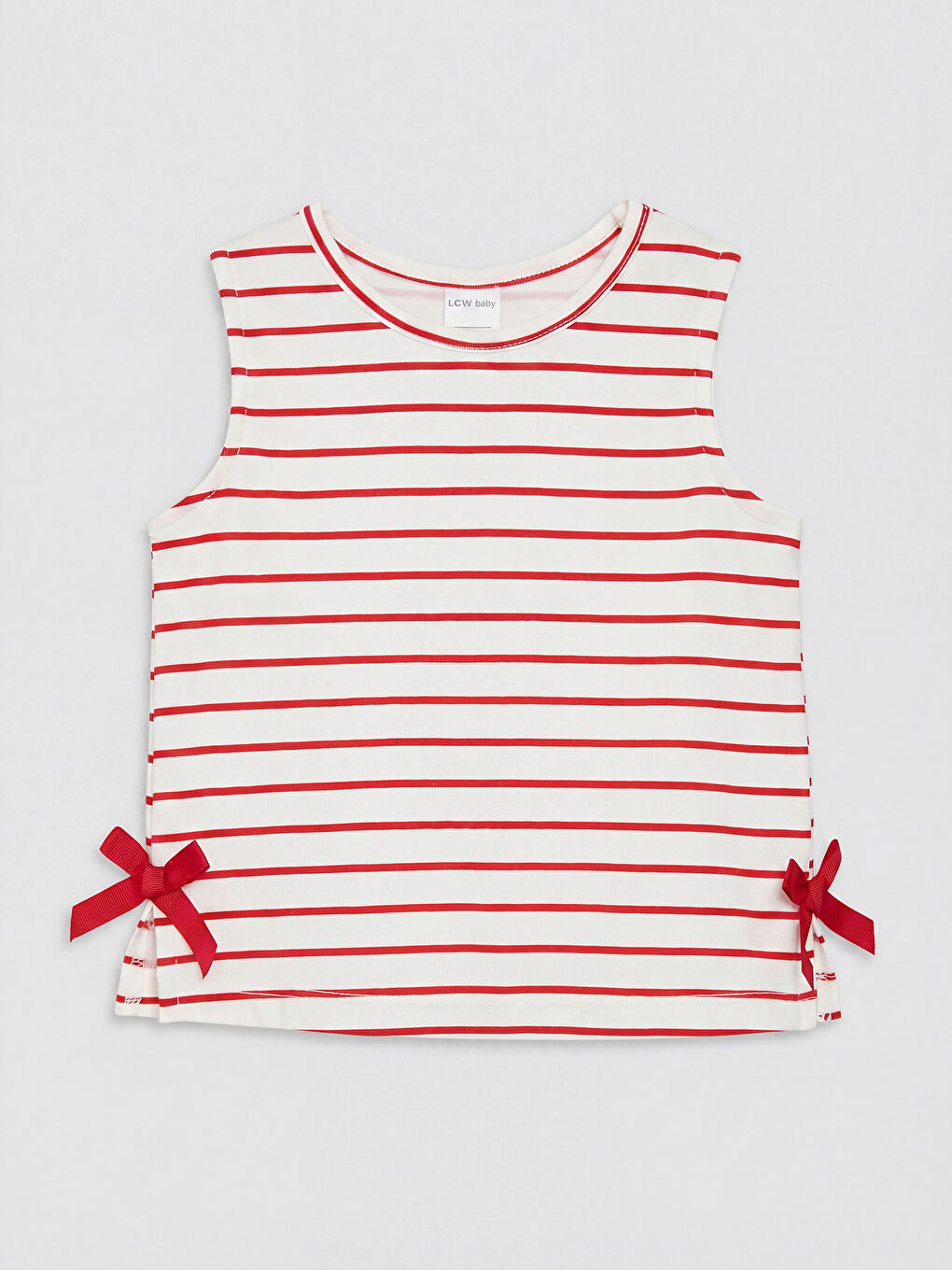 Ekru Çizgili Kız Bebek Şortlu Takım-1