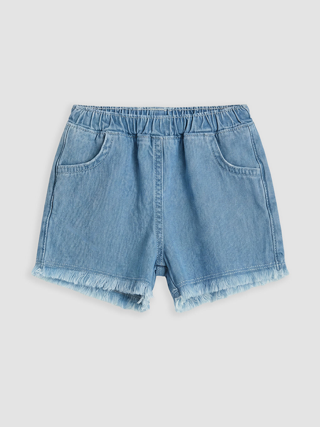 Ekru Çizgili Kız Bebek Şortlu Takım-2